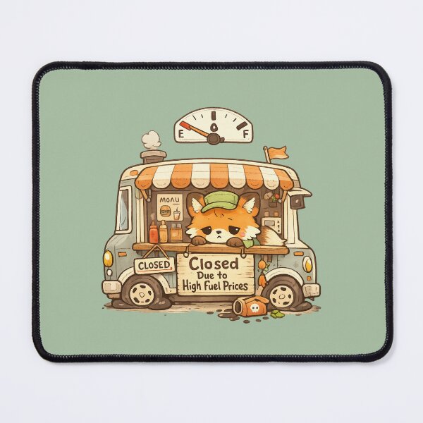 Item preview, Cute Fox Food Truck Closed Due to High Fuel Prices | Kawaii Small Business Struggle Art designed and sold by PopCulturePixel.
