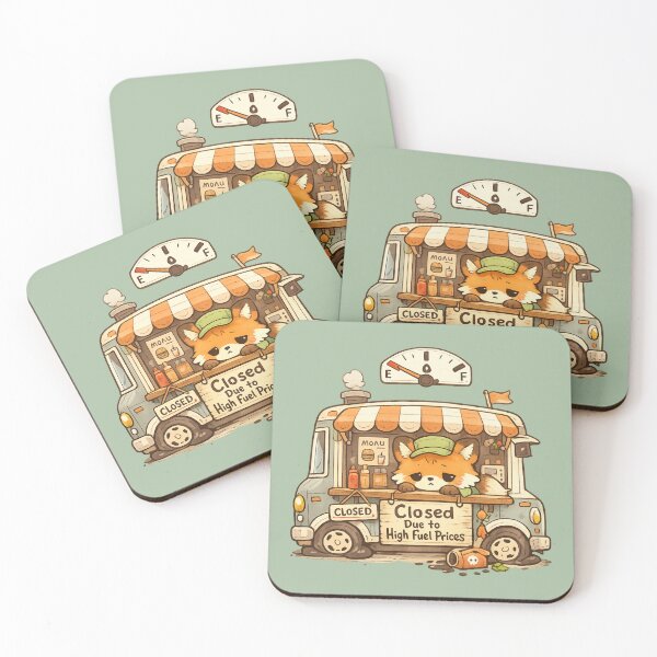 Item preview, Cute Fox Food Truck Closed Due to High Fuel Prices | Kawaii Small Business Struggle Art designed and sold by PopCulturePixel.