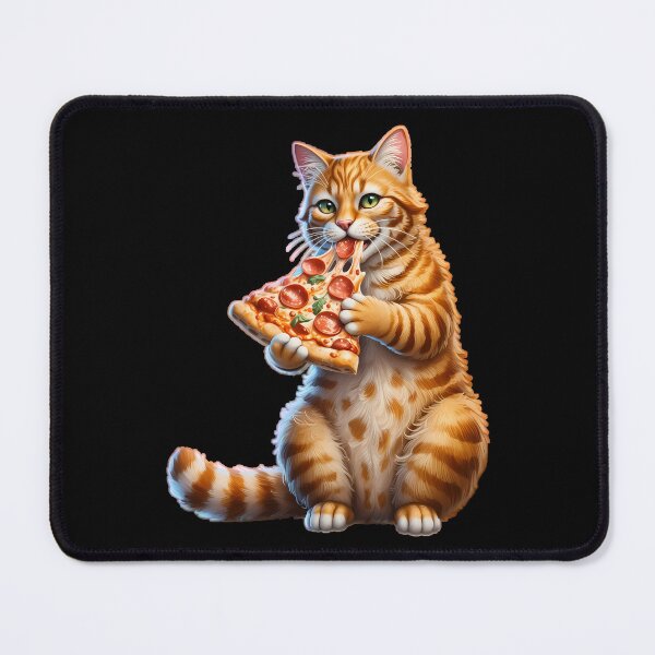 Item preview, Cute Orange Tabby Cat Eating Pepperoni Pizza designed and sold by k3rstman1.