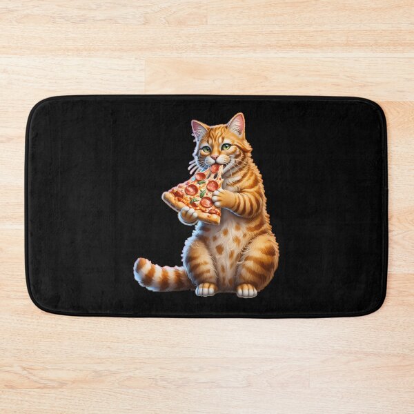 Item preview, Cute Orange Tabby Cat Eating Pepperoni Pizza designed and sold by k3rstman1.