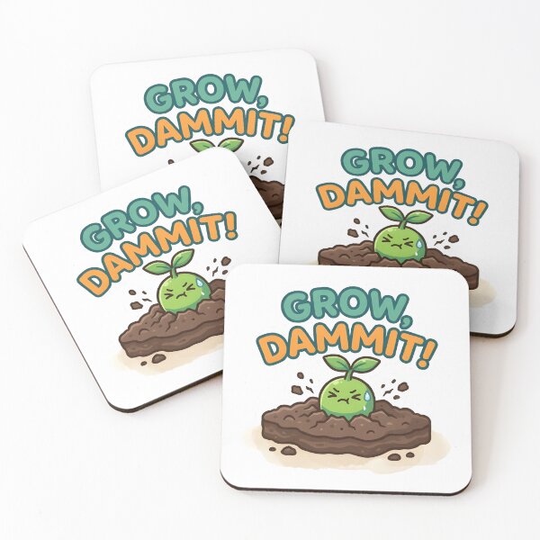 Item preview, Grow Dammit Sassy Plant Parent Frustrated Sticker designed and sold by PuddlePixels.