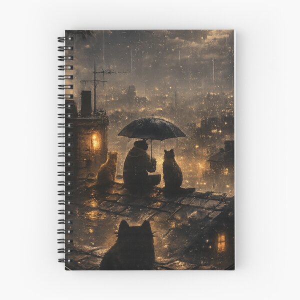 Item preview, Midnight Rooftop Cat World – Cozy Night Aesthetic Sticker Design designed and sold by IconicDesignsXd.