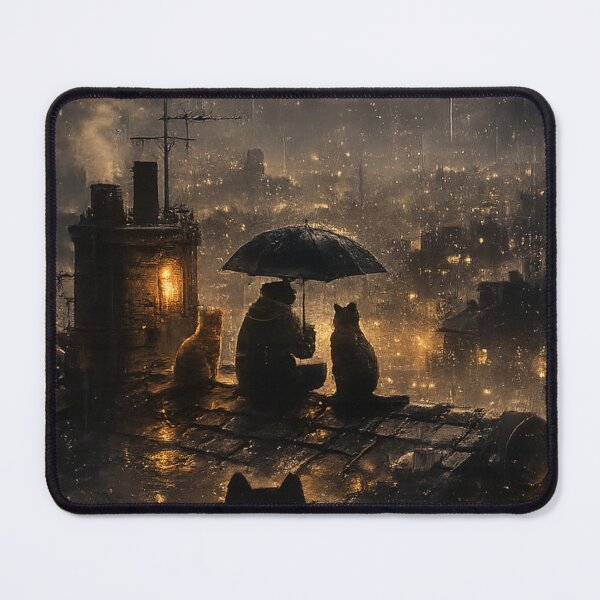 Item preview, Midnight Rooftop Cat World – Cozy Night Aesthetic Sticker Design designed and sold by IconicDesignsXd.