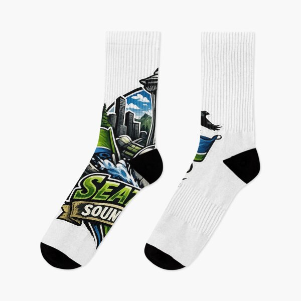 Item preview, Seattle Sounders Soccer Design Space Needle Football Fan Shirt Pacific Northwest Skyline MLS Inspired Sports Graphic Gift designed and sold by GarnerSupplyCo.