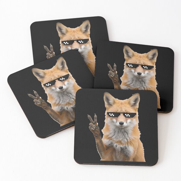 Item preview, Cool Red Fox Wearing Pixel Sunglasses Peace Sign designed and sold by k3rstman1.
