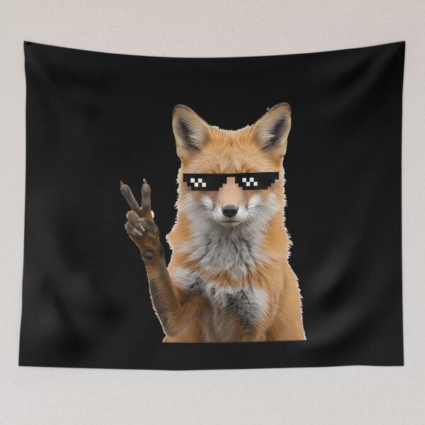 Artikelvorschau, Cooler roter Fuchs mit Pixel-Sonnenbrille und Friedenszeichen entworfen und verkauft von k3rstman1.