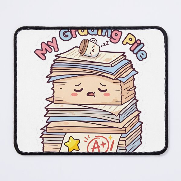 Item preview, My Grading Pile Teacher Humor Sticker designed and sold by PuddlePixels.