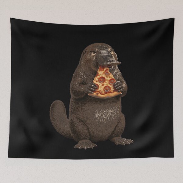 Item preview, Funny Platypus Eating Pepperoni Pizza Slice designed and sold by k3rstman1.