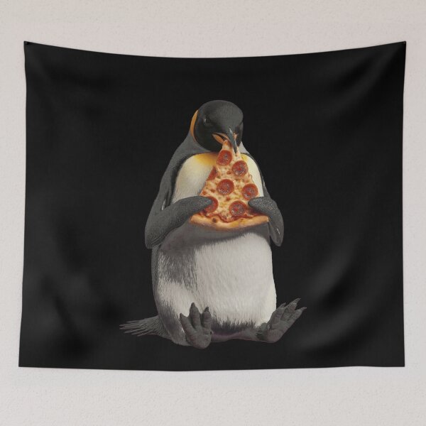 Item preview, Funny King Penguin Eating Pepperoni Pizza Slice designed and sold by k3rstman1.