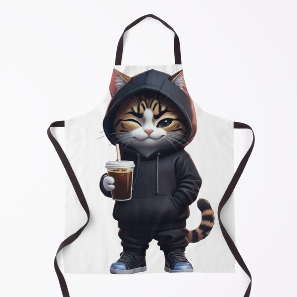 Item preview, Cool Orange Cat in Hoodie Drinking Coffee. designed and sold by Logixly.