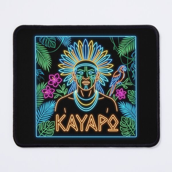 Item preview, Kayapó Neon Tribal – Amazonian Indigenous Warrior Glow | Jungle Boho Ethnic Art designed and sold by G-A-D-U.