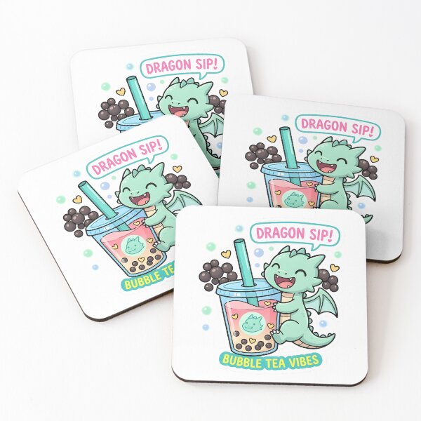 Item preview, Bubble Tea Dragon Cute Fantasy Sticker designed and sold by PuddlePixels.