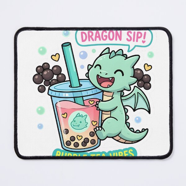Item preview, Bubble Tea Dragon Cute Fantasy Sticker designed and sold by PuddlePixels.