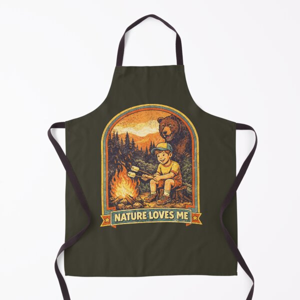 Item preview, Nature Loves Me Funny Camping Bear Retro Design designed and sold by Hoffmann-Shop.
