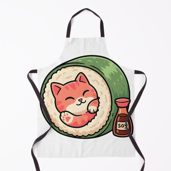 Item preview, Sushi Roll Cat Sleeping Kawaii Sticker designed and sold by PuddlePixels.