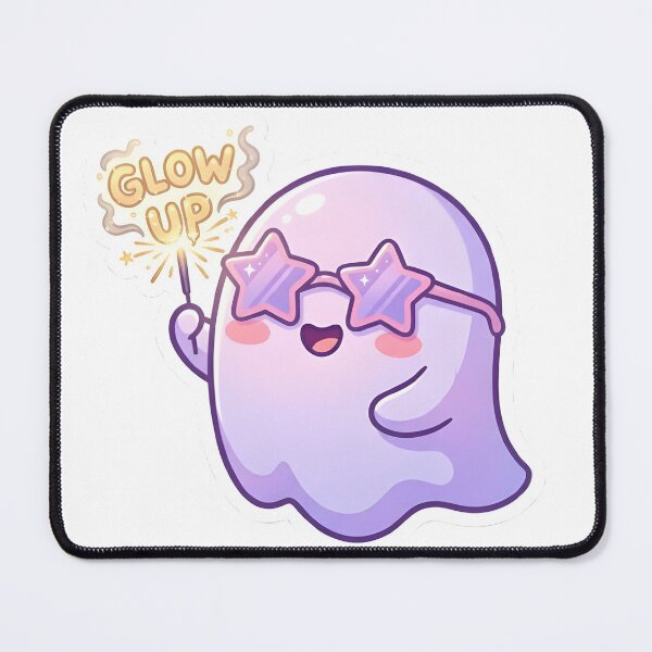 Item preview, Glow Up Ghost Cute Pastel Sticker designed and sold by PuddlePixels.