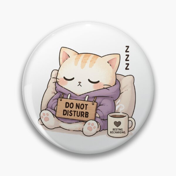 Item preview, Do Not Disturb Cat | Cute Kawaii Aesthetic | Introvert Boundaries Design designed and sold by The Mood Index.