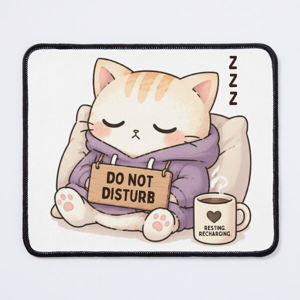 Item preview, Do Not Disturb Cat | Cute Kawaii Aesthetic | Introvert Boundaries Design designed and sold by The Mood Index.