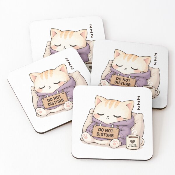 Item preview, Do Not Disturb Cat | Cute Kawaii Aesthetic | Introvert Boundaries Design designed and sold by The Mood Index.