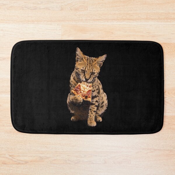 Item preview, Serval Cat Eating Pepperoni Pizza Slice designed and sold by k3rstman1.
