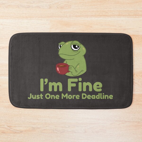 Item preview, I’m Fine Just One More Deadline Frog Sticker – Funny Procrastination Meme, Cute Burnout Coffee Humor Gift designed and sold by arceeddesign.