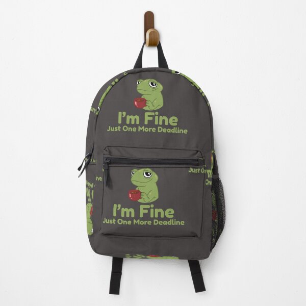 Item preview, I’m Fine Just One More Deadline Frog Sticker – Funny Procrastination Meme, Cute Burnout Coffee Humor Gift designed and sold by arceeddesign.