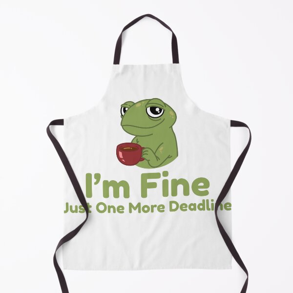 Item preview, I’m Fine Just One More Deadline Frog Sticker – Funny Procrastination Meme, Cute Burnout Coffee Humor Gift designed and sold by arceeddesign.