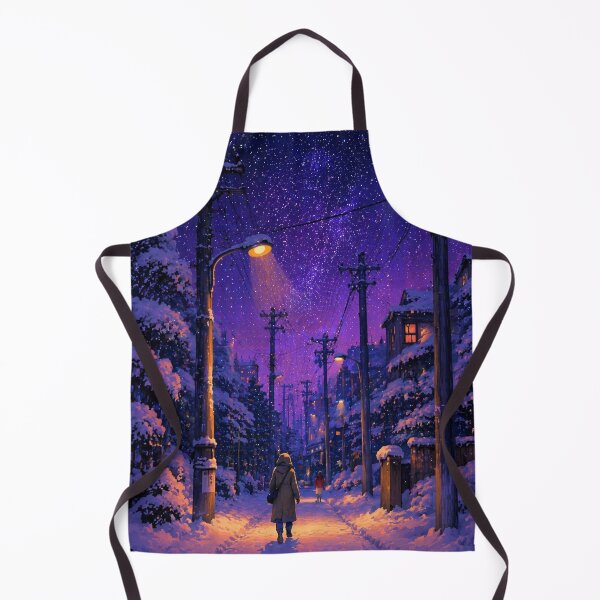 Item preview, Snowy Midnight Street – Cozy Night Aesthetic Sticker Design designed and sold by IconicDesignsXd.