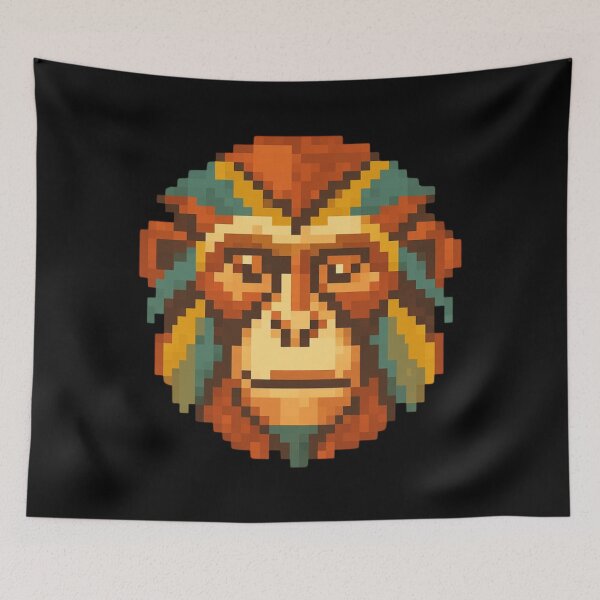 Item preview, Pixel Art Monkey Sticker – Retro Gaming Design for Video Game Lovers designed and sold by bsbd-action.