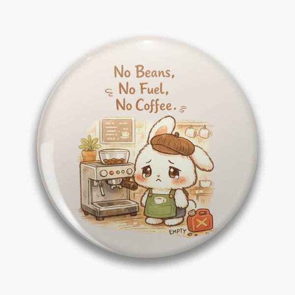 Item preview, Sad Bunny Barista | No Beans, No Fuel, No Coffee Cute Kawaii Cafe Aesthetics designed and sold by PopCulturePixel.