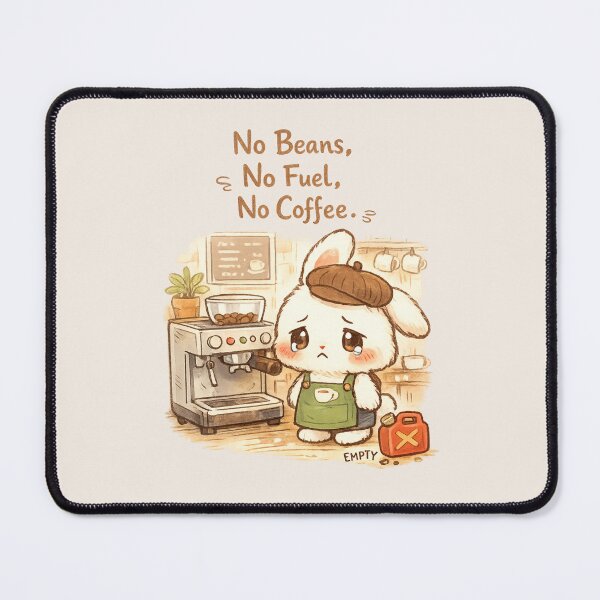 Item preview, Sad Bunny Barista | No Beans, No Fuel, No Coffee Cute Kawaii Cafe Aesthetics designed and sold by PopCulturePixel.