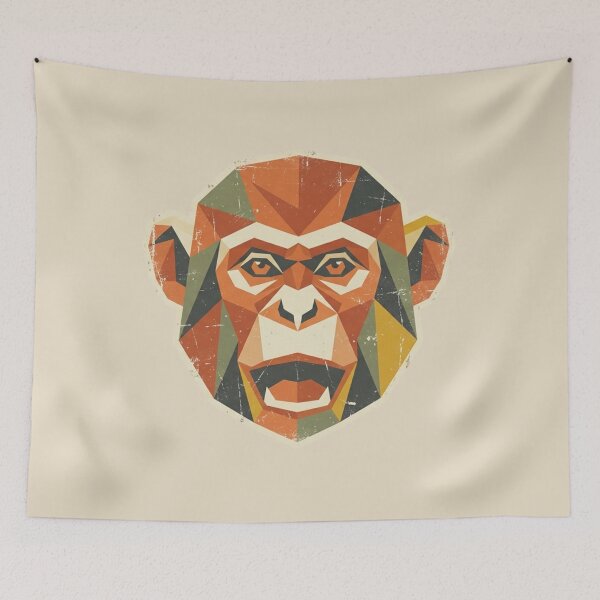 Item preview, Modern Geometric Ape – Abstract Animal Art for Design Lovers designed and sold by bsbd-action.