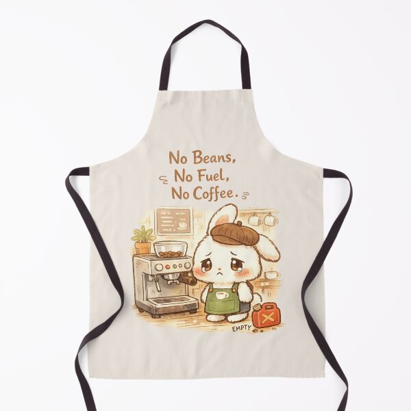 Item preview, Sad Bunny Barista | No Beans, No Fuel, No Coffee Cute Kawaii Cafe Aesthetics designed and sold by PopCulturePixel.