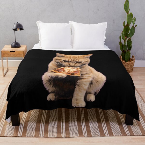 Item preview, Funny Hungry Orange Tabby Cat Eating Pizza designed and sold by k3rstman1.