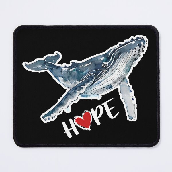 Item preview, Watercolor drawing of a humpback whale, the world's oceans, the Atlantic Ocean, hope for species conservation designed and sold by Kathrina Graf.