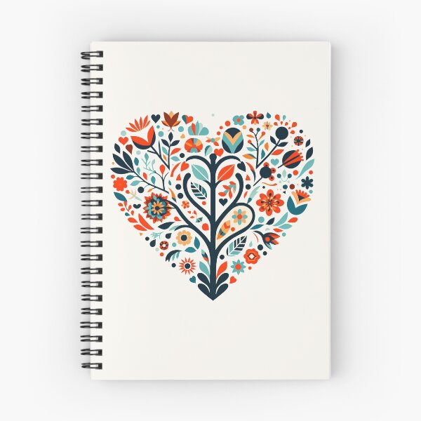Item preview, Scandinavian Folk Art love heart by heidiannemorris designed and sold by FOLK ART FUSION.