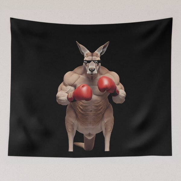 Item preview, Muscular Boxing Kangaroo with Pixel Sunglasses designed and sold by k3rstman1.