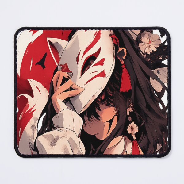 Item preview, Anime Kitsune Mask Girl – Japanese Fox Mask Aesthetic Art, Sakura Anime Illustration designed and sold by Sticker Hubs.