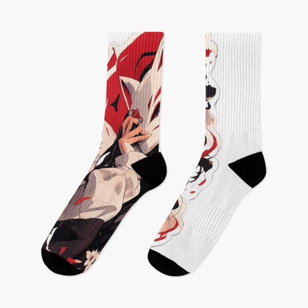 Item preview, Anime Kitsune Mask Girl – Japanese Fox Mask Aesthetic Art, Sakura Anime Illustration designed and sold by Sticker Hubs.