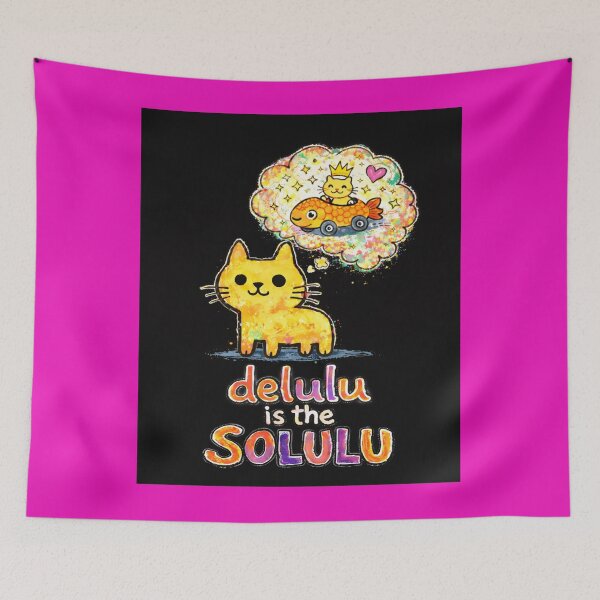 Item preview, Delulu Is The Solulu Cat designed and sold by ZunZunArt.