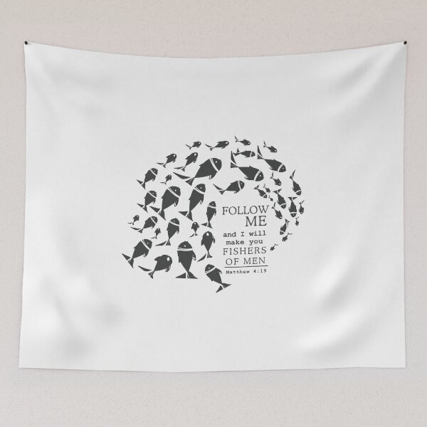Item preview, ollow Me – Matthew 4:19 Calling to Discipleship Scripture Illustration designed and sold by Lewis Studio.