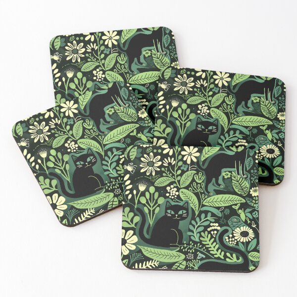Item preview, Floral Black Cat Pattern designed and sold by xiao xuans.