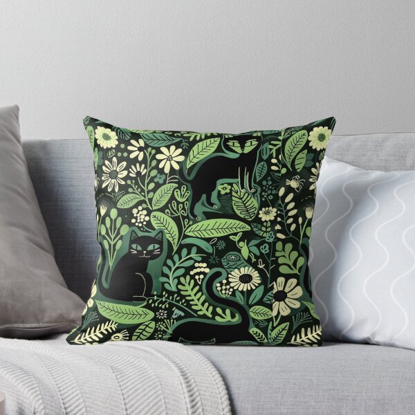 Item preview, Floral Black Cat Pattern designed and sold by xiao xuans.