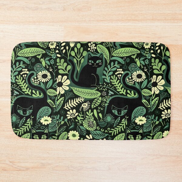 Item preview, Floral Black Cat Pattern designed and sold by xiao xuans.