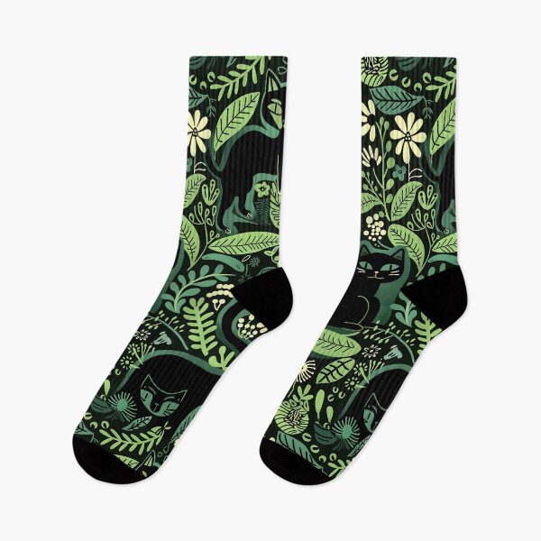 Item preview, Floral Black Cat Pattern designed and sold by xiao xuans.