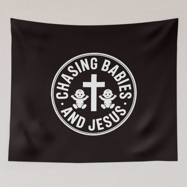 Item preview, Chasing Babies And Jesus Tshirt – Religious Dad Shirt Christian Humor designed and sold by Redgiant87x.