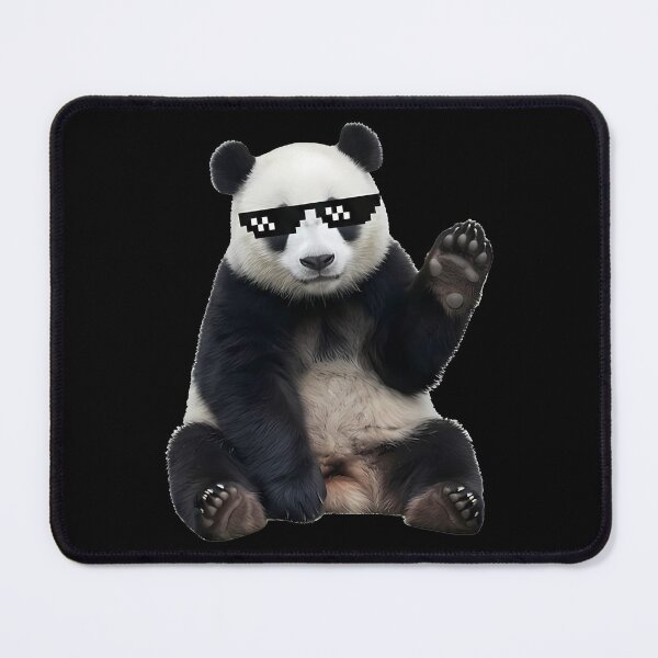 Cool Waving Panda with Pixel Sunglasses