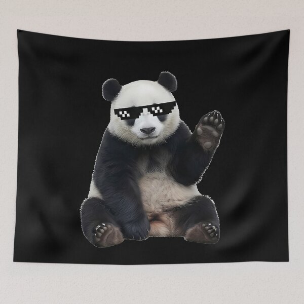 Item preview, Cool Waving Panda with Pixel Sunglasses designed and sold by k3rstman1.