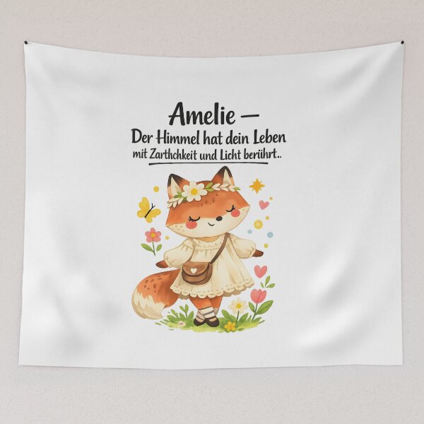 Item preview, Personalized fox children's room poster with the name Amelie designed and sold by LoveNurseries.
