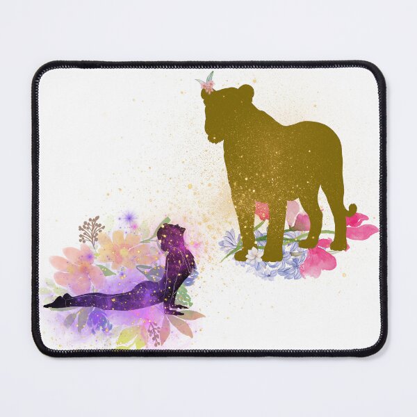 Item preview, Mystical Yoga Woman and Golden Lioness Profile with Stardust designed and sold by Diseño que alegran tu día.
